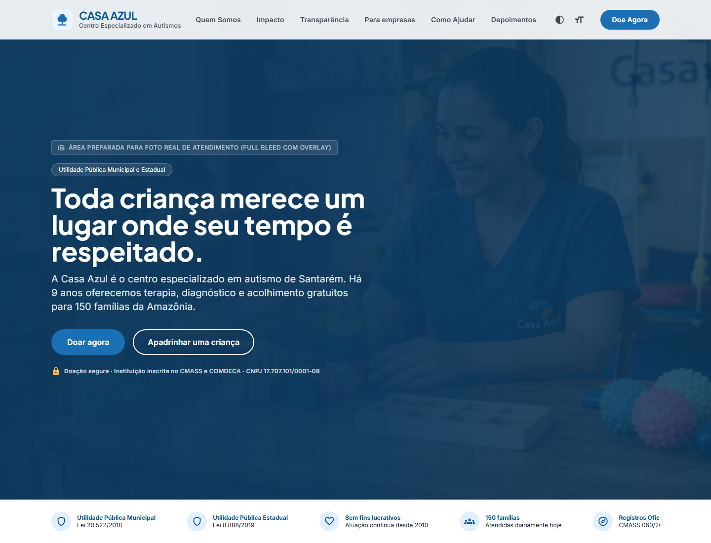 Screenshot do projeto Casa Azul