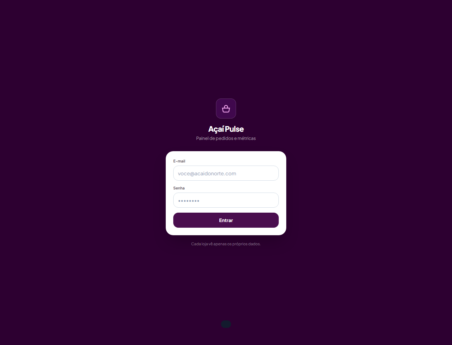 Screenshot do projeto Açaí Pulse